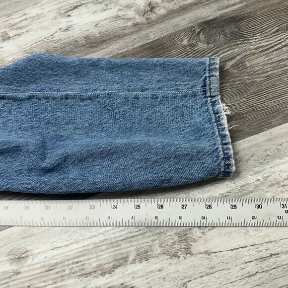American Eagle Mid Wash Womens 8 Relaxed‎ Thrashed Distressed Denim Mom Jeans - Picture 7 of 11